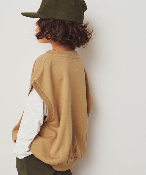 ＆yam（アンドヤム）の「USA裏毛オーバーサイズビッグプリントベスト（ベスト・キッズ・ベージュ/ホワイト/ブルー/ブラック・110-120cm/130-140cm/140-150cm/120-130cm/150-160cm）」の15枚目の写真