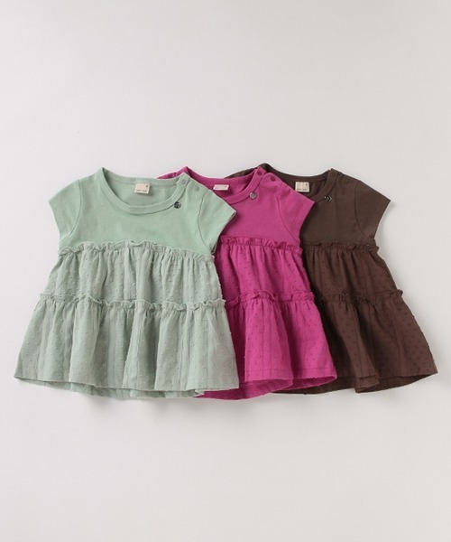petit main(プティマイン)の「【リンク/接触冷感】切替ティアードTシャツ(Tシャツ/カットソー・キッズ・ダークブラウン/エメラルド/マジェンタ・80cm/90cm/110cm/120cm/130cm/100cm)」の12枚目の写真