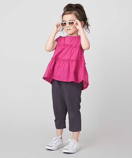 petit main(プティマイン)の「【リンク/接触冷感】切替ティアードTシャツ(Tシャツ/カットソー・キッズ・ダークブラウン/エメラルド/マジェンタ・80cm/90cm/110cm/120cm/130cm/100cm)」の18枚目の写真