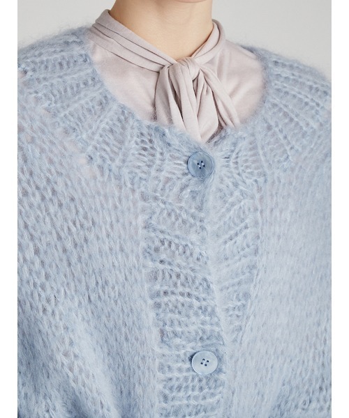 FURFUR（ファーファー）の「ハンドモヘアカーディガン（カーディガン/ボレロ・レディース・ピンク/ブラック/ブルー・FREE）」の6枚目の写真