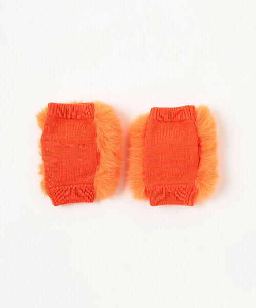 Ray BEAMS（レイビームス）の「Ray BEAMS / フェイク ミンク ハンドウォーマー（手袋・レディース・オレンジ/ミント・ONE SIZE）」の3枚目の写真