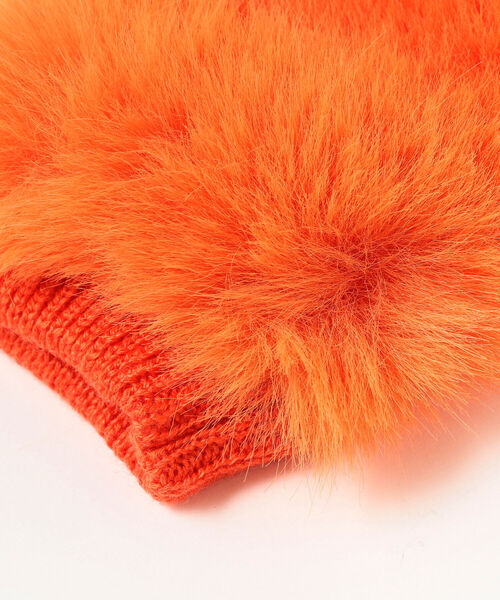 Ray BEAMS（レイビームス）の「Ray BEAMS / フェイク ミンク ハンドウォーマー（手袋・レディース・オレンジ/ミント・ONE SIZE）」の5枚目の写真