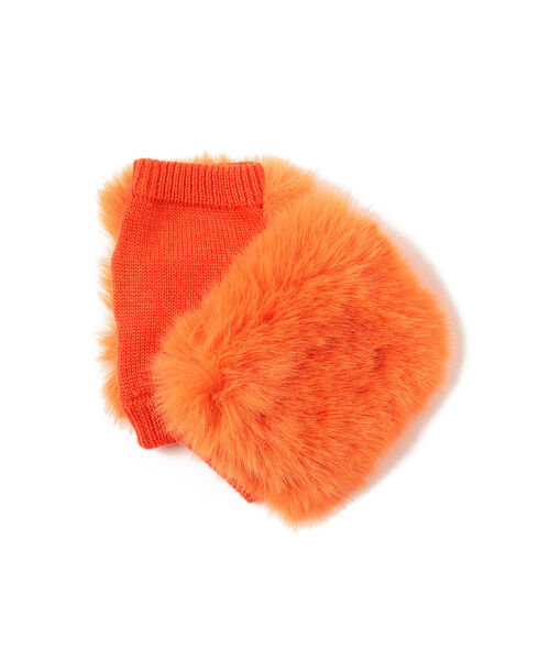 Ray BEAMS（レイビームス）の「Ray BEAMS / フェイク ミンク ハンドウォーマー（手袋・レディース・オレンジ/ミント・ONE SIZE）」の9枚目の写真