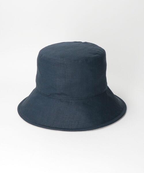 BEAUTY&YOUTH UNITED ARROWS(ビューティーアンドユースユナイテッドアローズ)の「BY 麻xコットン リバーシブル ハット ◆(ハット・レディース・ネイビー/ナチュラル・FREE)」の2枚目の写真