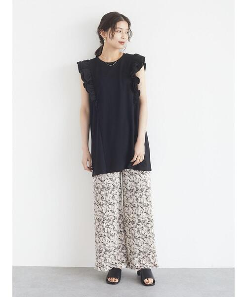 Sugar spoon(シュガースプーン)の「・SUGAR SPOON ラッフルスリーブチュニック*(Tシャツ/カットソー・レディース・カーキ/ベージュ/ブラック/ブルー・FREE)」の7枚目の写真