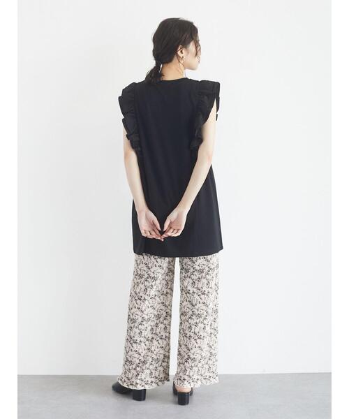 Sugar spoon(シュガースプーン)の「・SUGAR SPOON ラッフルスリーブチュニック*(Tシャツ/カットソー・レディース・カーキ/ベージュ/ブラック/ブルー・FREE)」の12枚目の写真