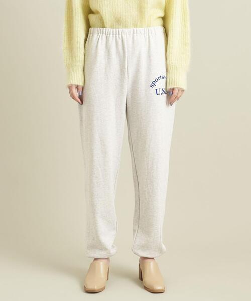 Russell Athletic（ラッセルアスレティック）の「【別注】＜RUSSELL ATHLETIC＞カレッジロゴスウェットパンツ ∴（スウェットパンツ・レディース・ライトグレー/ブラック/ワインレッド・FREE）」の9枚目の写真