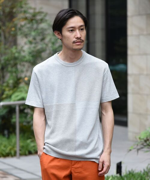 SHIPS（シップス）の「SHIPS: ニットドッキング Tシャツ（Tシャツ/カットソー・メンズ・ホワイト/グレー/ブルー/ネイビー・SMALL/MEDIUM/LARGE/X-LARGE）」の4枚目の写真