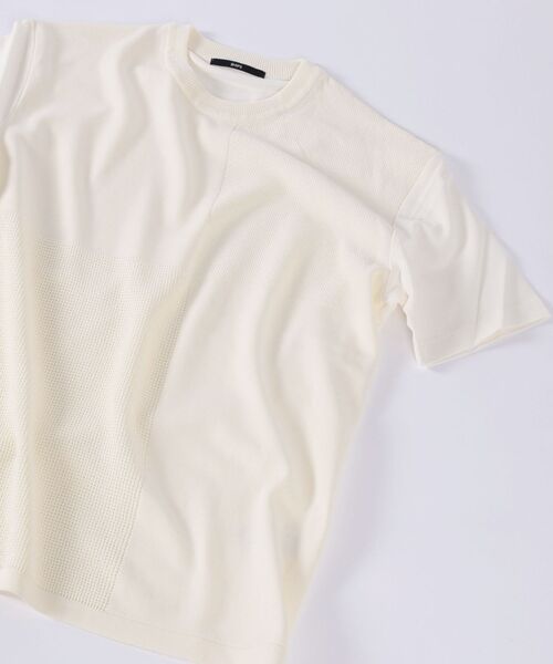 SHIPS（シップス）の「SHIPS: ニットドッキング Tシャツ（Tシャツ/カットソー・メンズ・ホワイト/グレー/ブルー/ネイビー・SMALL/MEDIUM/LARGE/X-LARGE）」の3枚目の写真