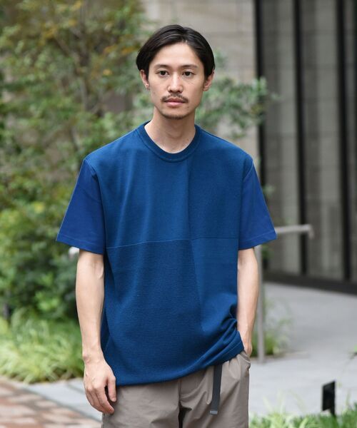 SHIPS（シップス）の「SHIPS: ニットドッキング Tシャツ（Tシャツ/カットソー・メンズ・ホワイト/グレー/ブルー/ネイビー・SMALL/MEDIUM/LARGE/X-LARGE）」の2枚目の写真
