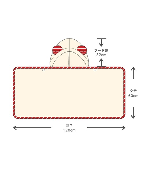 BRANSHES（ブランシェス）の「うさ耳花柄今治産バスローブ（その他ベビー用品・キッズ・ピンク・F）」の7枚目の写真