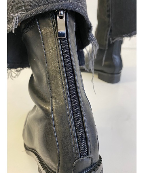 Aunt Marie's（アントマリーズ）の「スクエアトゥストレッチレザーブーツ（ブーツ・レディース・ブラック/ダークブラウン/アイボリー/ベージュ・S/M/L）」の15枚目の写真