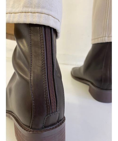 Aunt Marie's（アントマリーズ）の「スクエアトゥストレッチレザーブーツ（ブーツ・レディース・ブラック/ダークブラウン/アイボリー/ベージュ・S/M/L）」の19枚目の写真