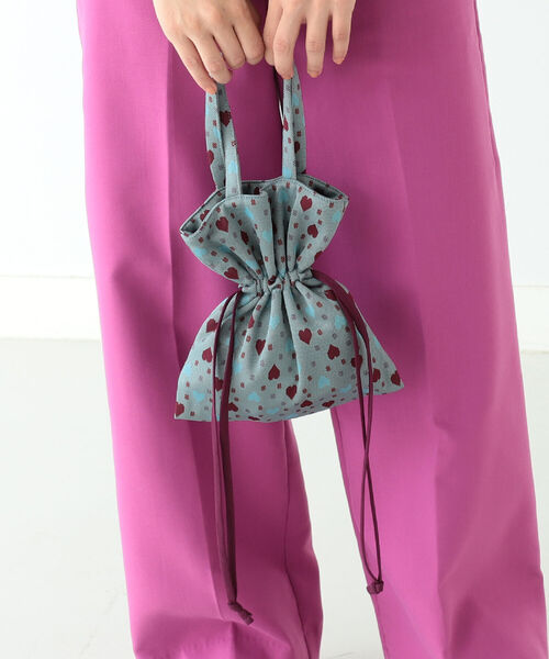 BEAMS BOY（ビームスボーイ）の「BEAMS BOY / ボーイ ジャカード キャンディバッグ（ハンドバッグ・レディース・グリーン/サックスブルー・ONE SIZE）」の2枚目の写真