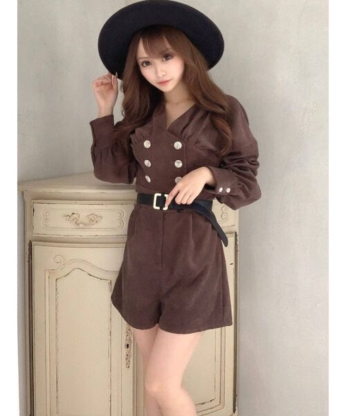 RESEXXY（リゼクシー）の「ボリュームスリーブショートコンビネゾン（つなぎ/オールインワン・レディース・ブラウン/グリーン/ベージュ・FREE）」の12枚目の写真