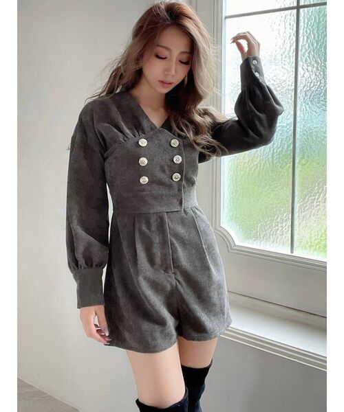 RESEXXY（リゼクシー）の「ボリュームスリーブショートコンビネゾン（つなぎ/オールインワン・レディース・ブラウン/グリーン/ベージュ・FREE）」の15枚目の写真