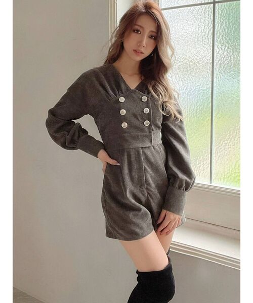 RESEXXY（リゼクシー）の「ボリュームスリーブショートコンビネゾン（つなぎ/オールインワン・レディース・ブラウン/グリーン/ベージュ・FREE）」の16枚目の写真