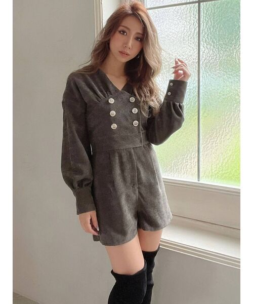 RESEXXY（リゼクシー）の「ボリュームスリーブショートコンビネゾン（つなぎ/オールインワン・レディース・ブラウン/グリーン/ベージュ・FREE）」の17枚目の写真