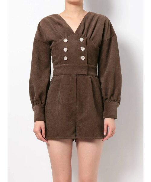 RESEXXY（リゼクシー）の「ボリュームスリーブショートコンビネゾン（つなぎ/オールインワン・レディース・ブラウン/グリーン/ベージュ・FREE）」の21枚目の写真