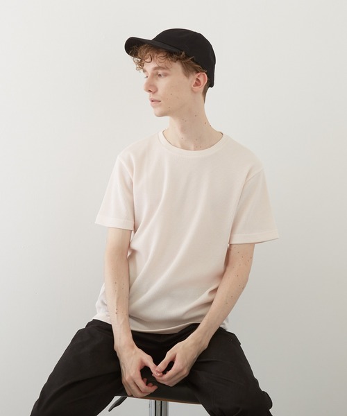 TONE SELECT WEAR(トーンセレクトウェア)の「【TONE BY AS】サーマル半袖クルーネックTEE(BL)(Tシャツ/カットソー・メンズ・ホワイト/ブラック/ネイビー/グレー/カーキ/サックスブルー/ライトピンク・LARGE/X-LARGE/MEDIUM)」の7枚目の写真