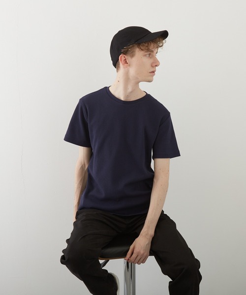 TONE SELECT WEAR(トーンセレクトウェア)の「【TONE BY AS】サーマル半袖クルーネックTEE(BL)(Tシャツ/カットソー・メンズ・ホワイト/ブラック/ネイビー/グレー/カーキ/サックスブルー/ライトピンク・LARGE/X-LARGE/MEDIUM)」の9枚目の写真