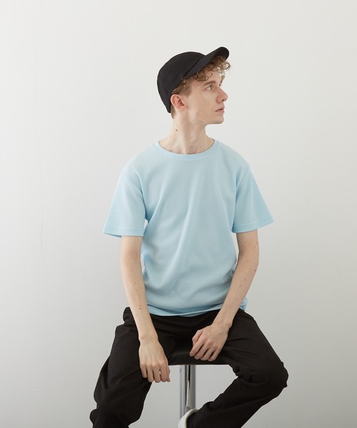 TONE SELECT WEAR(トーンセレクトウェア)の「【TONE BY AS】サーマル半袖クルーネックTEE(BL)(Tシャツ/カットソー・メンズ・ホワイト/ブラック/ネイビー/グレー/カーキ/サックスブルー/ライトピンク・LARGE/X-LARGE/MEDIUM)」の17枚目の写真
