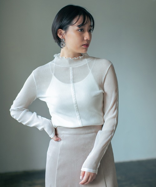 PAGEBOY(ページボーイ)の「ラインスリーブシアータートル(Tシャツ/カットソー・レディース・オフホワイト/ブラック・FREE)」の14枚目の写真