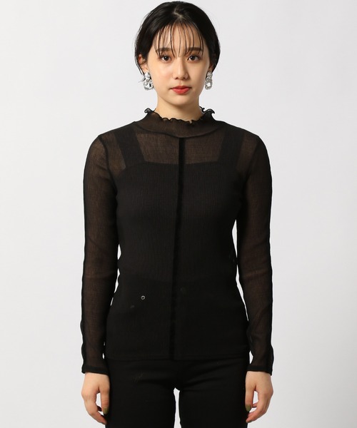 PAGEBOY(ページボーイ)の「ラインスリーブシアータートル(Tシャツ/カットソー・レディース・オフホワイト/ブラック・FREE)」の11枚目の写真