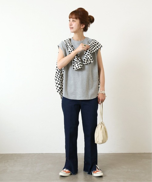 Simplicite（サンプリシテ）の「サーマルスリーブレスプルオーバー◆（Tシャツ/カットソー・レディース・ホワイト/ブラック/グレー・FREE）」の5枚目の写真