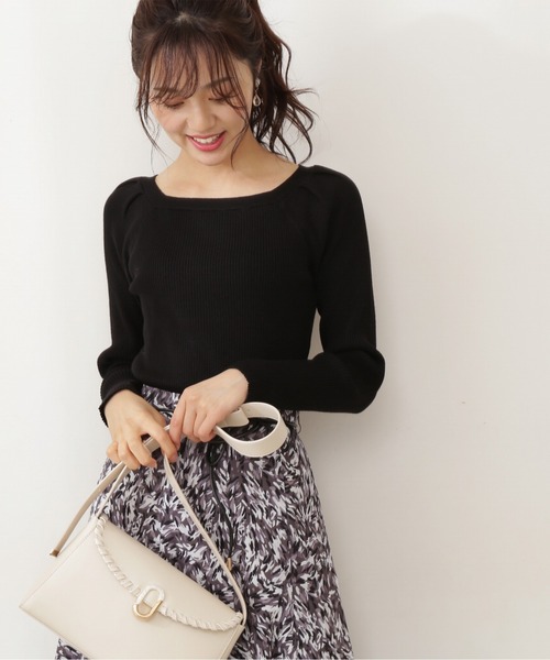 PROPORTION BODY DRESSING(プロポーションボディドレッシング)の「【美人百花10月号 掲載商品】スクエアタックリブニット / 1211270907(ニット/セーター・レディース・ブルー/パープル/ブラック・SMALL/MEDIUM)」の2枚目の写真