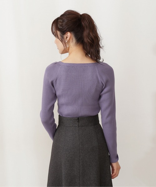 PROPORTION BODY DRESSING(プロポーションボディドレッシング)の「【美人百花10月号 掲載商品】スクエアタックリブニット / 1211270907(ニット/セーター・レディース・ブルー/パープル/ブラック・SMALL/MEDIUM)」の5枚目の写真