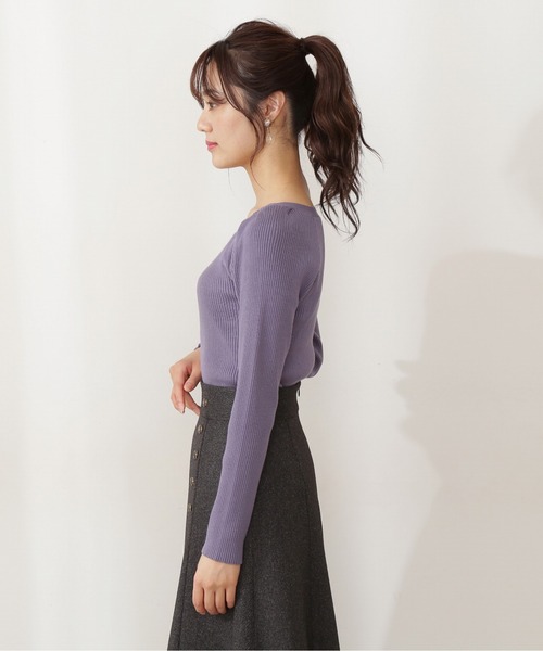 PROPORTION BODY DRESSING(プロポーションボディドレッシング)の「【美人百花10月号 掲載商品】スクエアタックリブニット / 1211270907(ニット/セーター・レディース・ブルー/パープル/ブラック・SMALL/MEDIUM)」の6枚目の写真