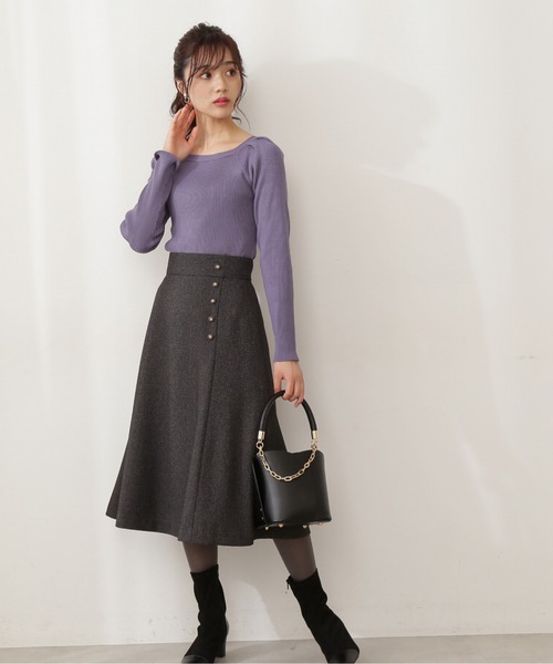 PROPORTION BODY DRESSING(プロポーションボディドレッシング)の「【美人百花10月号 掲載商品】スクエアタックリブニット / 1211270907(ニット/セーター・レディース・ブルー/パープル/ブラック・SMALL/MEDIUM)」の7枚目の写真