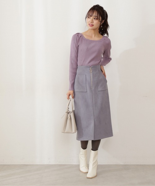 PROPORTION BODY DRESSING(プロポーションボディドレッシング)の「【美人百花10月号 掲載商品】スクエアタックリブニット / 1211270907(ニット/セーター・レディース・ブルー/パープル/ブラック・SMALL/MEDIUM)」の8枚目の写真
