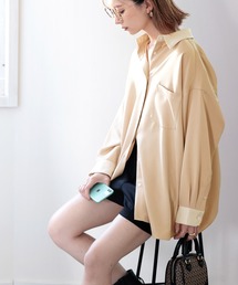 classicalelf（クラシカルエルフ）の「上級見え。メンズライクバイカラークレリックBIGシルエットシャツ（シャツ/ブラウス・レディース）」