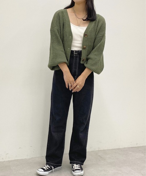 apres jour(アプレジュール)の「ワッフル編みカーデ【ZOZOTOWN限定アイテム】(カーディガン/ボレロ・レディース・グリーン系その他/アイボリー/ライトベージュ/モカ・フリー/X-LARGE)」の20枚目の写真