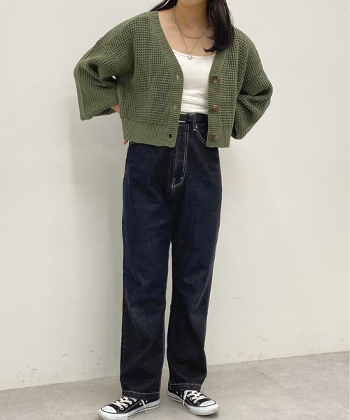 apres jour(アプレジュール)の「ワッフル編みカーデ【ZOZOTOWN限定アイテム】(カーディガン/ボレロ・レディース・グリーン系その他/アイボリー/ライトベージュ/モカ・フリー/X-LARGE)」の12枚目の写真