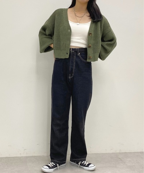apres jour(アプレジュール)の「ワッフル編みカーデ【ZOZOTOWN限定アイテム】(カーディガン/ボレロ・レディース・グリーン系その他/アイボリー/ライトベージュ/モカ・フリー/X-LARGE)」の6枚目の写真