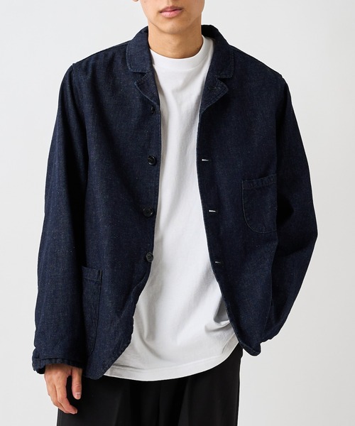 SAKULA(サクラ)の「【SAKULA/サクラ】WORK TAILORED JACKET/デニムワークテーラードジャケット(カバーオール・メンズ・インディゴブルー/ブルー・1/2)」の2枚目の写真