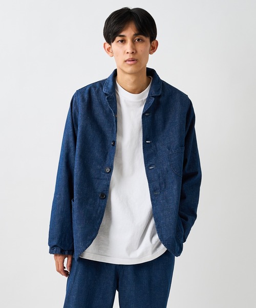 SAKULA(サクラ)の「【SAKULA/サクラ】WORK TAILORED JACKET/デニムワークテーラードジャケット(カバーオール・メンズ・インディゴブルー/ブルー・1/2)」の1枚目の写真