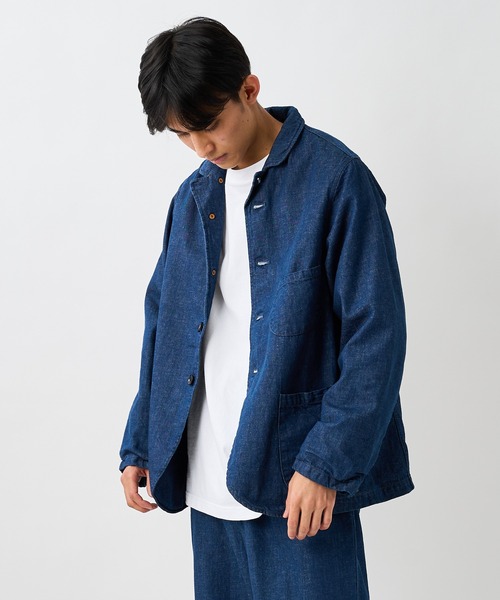 SAKULA(サクラ)の「【SAKULA/サクラ】WORK TAILORED JACKET/デニムワークテーラードジャケット(カバーオール・メンズ・インディゴブルー/ブルー・1/2)」の14枚目の写真