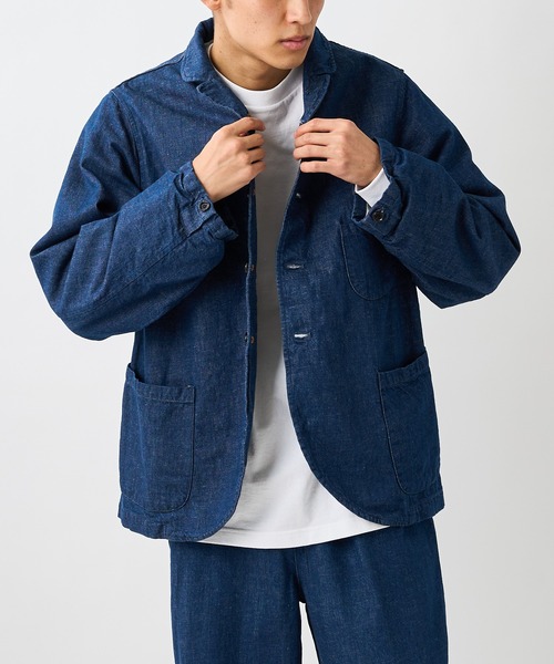 SAKULA(サクラ)の「【SAKULA/サクラ】WORK TAILORED JACKET/デニムワークテーラードジャケット(カバーオール・メンズ・インディゴブルー/ブルー・1/2)」の16枚目の写真