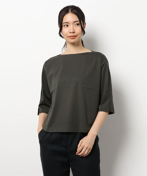 human woman(ヒューマンウーマン)の「プレ-ティング天竺 プルオーバー(Tシャツ/カットソー・レディース・グレー/ボルドー/カーキ・MEDIUM)」の21枚目の写真