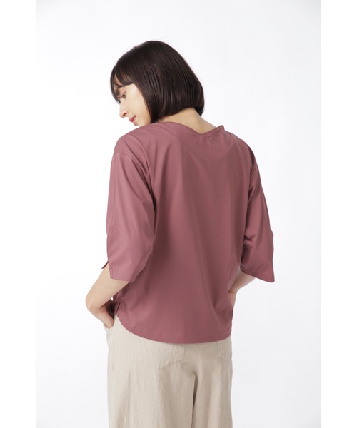 human woman(ヒューマンウーマン)の「プレ-ティング天竺 プルオーバー(Tシャツ/カットソー・レディース・グレー/ボルドー/カーキ・MEDIUM)」の12枚目の写真