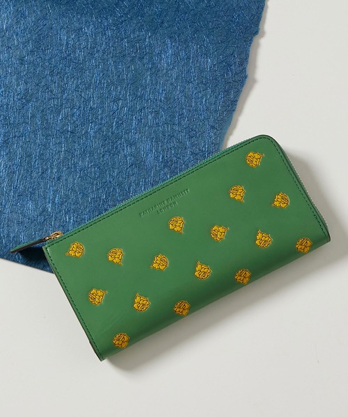 KATHARINE HAMNETT LONDON (キャサリンハムネットロンドン)の「KATHARINE HAMNETT LONDON/キャサリンハムネットロンドン ROSE GARDEN L字ファスナー ロングウォレット(財布・レディース・ネイビー/イエロー/グリーン/ベージュ・FREE)」の3枚目の写真