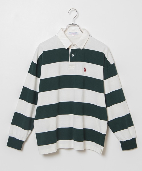 U.S. POLO ASSN.（ユーエスポロアッスン）の「∴WEGO/U.S.POLO ASSN.ボーダーラガーシャツ（ポロシャツ・レディース・その他1/グリーン系その他5/イエロー系その他6・FREE）」の5枚目の写真