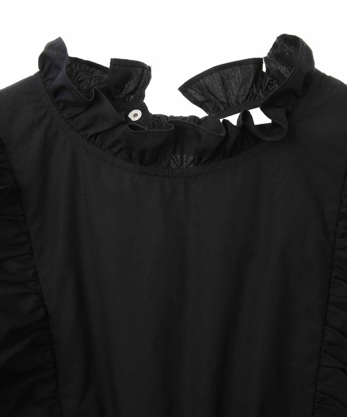 31 Sons de mode（トランテアン　ソン　ドゥ　モード）の「フリルタイプライターワンピース（ワンピース・レディース・ブラック/サックスブルー/オレンジ・36）」の4枚目の写真