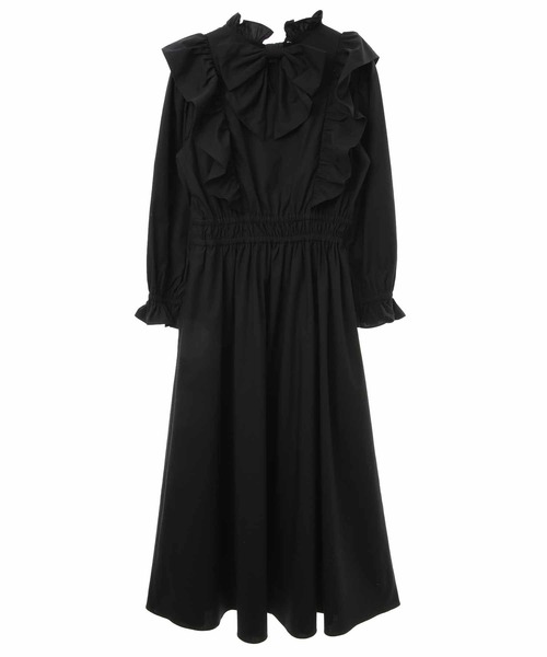 31 Sons de mode（トランテアン　ソン　ドゥ　モード）の「フリルタイプライターワンピース（ワンピース・レディース・ブラック/サックスブルー/オレンジ・36）」の9枚目の写真