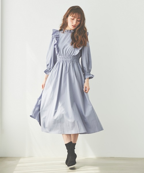 31 Sons de mode（トランテアン　ソン　ドゥ　モード）の「フリルタイプライターワンピース（ワンピース・レディース・ブラック/サックスブルー/オレンジ・36）」の19枚目の写真