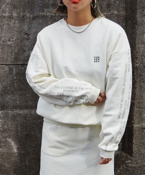 CONVERSE(コンバース)の「【CONVERSE】裏毛スウェット プルオーバー(Tシャツ/カットソー・レディース・ブラウン/オフホワイト・FREE)」の2枚目の写真